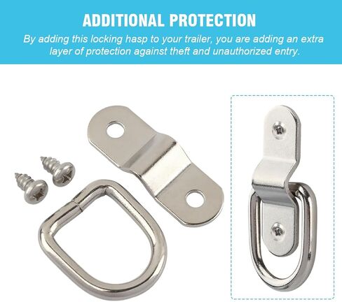 Enclosed Trailer Door Latch,2PCS Cargo Trailer Door Latch, Cargo Trailer Hasp for Enclosed Cargo Trailer Door Latch with Screw Nut Gasket and D Ring Mounting Firmware in Saudi Arabia