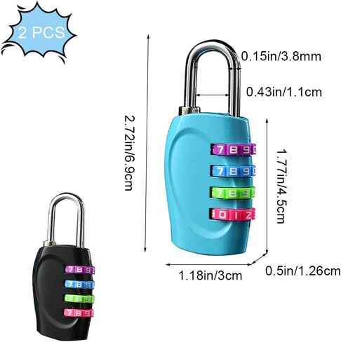 2 أقفال مكونة من 4 أرقام، أقفال مجمعة قابلة لإعادة التشكيل، أقفال للأمتعة الثقيلة، خزائن لموظفي المدرسة في صالة الألعاب الرياضية in Kuwait