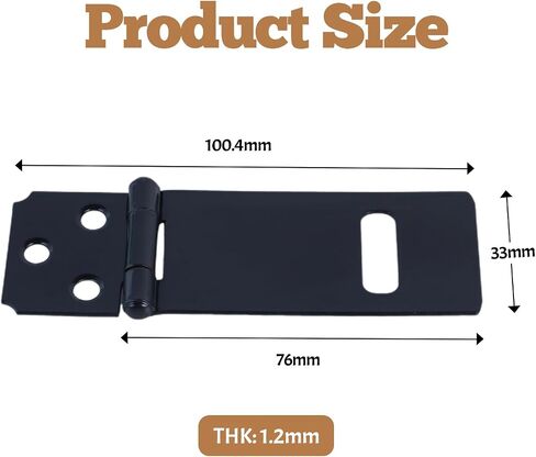 6 Pcs Lock Hasp Latch, 3 Inches Black Padlock Latch Lock, Black Painted Iron Sliding Door Lock with Screw for Home Patio Garden in Saudi Arabia
