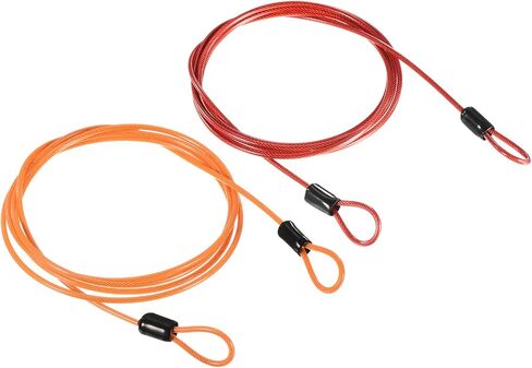 PATIKIL Security Steel Cable 2.5mm x 1.5m/4.92ft Coated Luggage Lock Wire Rope with Double Loop Transparent, Black 2 Pack in Saudi Arabia