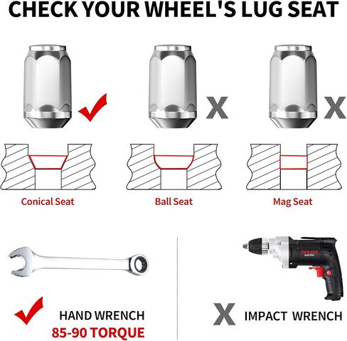 20 قطعة من صواميل عروة الكروم مقاس 14 × 1.5 من ريتشيير، 1.38 بوصة M14x1.5 صواميل عروة منتفخة بنهاية مغلقة - مقعد مخروطي - صامولة عروة سداسية 19 مم لكامارو تندرا سيكويا تاهو والمزيد in Kuwait