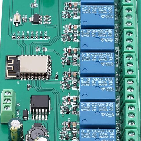 WIFI 8‑Channel Relay Module ESP8266 Development Board DC 7-28V / 5V Voltage Monitoring Relays for Wireless Control in Saudi Arabia
