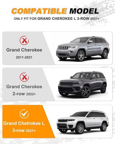 لوحات الجري Snailfly بخطوات جانبية مناسبة لـ 2021-2025 Jeep Grand Cherokee L 3-Row in Kuwait