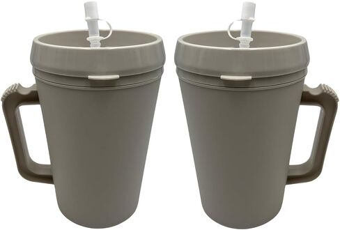 Sandhill Tools Double Wall Insulated Mug with Straw 34 Oz Refillable Hot and Cold Water Bottle with Sipping Spout, Gray - 1 Each in Saudi Arabia