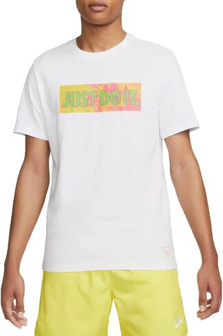 Nike Sportswear Men's Graphic Beach T-Shirt (US, Alpha, Medium, Regular, Regular, White) in Saudi Arabia