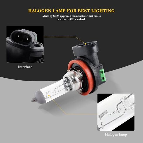 Fog Light for 2004 2005 Civic 2/4Dr (EM2/ ES1/ ES2) Clear Bumper Fog Light with Halogen Light Bulbs And Wiring Harness & Clear Lens Kit Fl7041 in Saudi Arabia