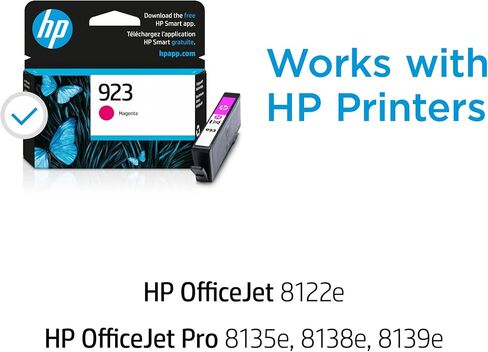 HP 923 Magenta Ink Cartridge | Works OfficeJet 8120 Series, OfficeJet Pro 8130 Series | Eligible for Instant Ink | 4K0T1LN in Saudi Arabia