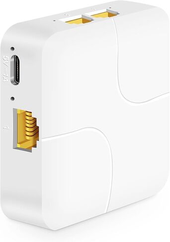 موزع موكر لينك 1 إلى 2 جيجابت، 100/1000 ميجابت في الثانية، موزع كابل شبكة LAN RJ45 للإنترنت، طاقة بلاستيكية صغيرة من النوع C مع كابل USB in Kuwait