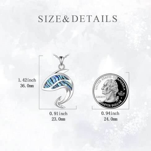 TIGER RIDER Shark Pendant Necklace Sterling Silver Anchor Abalone Necklace for Women Men Ocean Jewelry Birthday Gifts in Kuwait