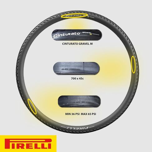 إطار دراجة Pirelli Cinturato Gravel M 45-622 (700 x 45c) - تصميم خاص بالحصى للأسطح المتنوعة - مركب SpeedGRIP لأداء فائق in Kuwait