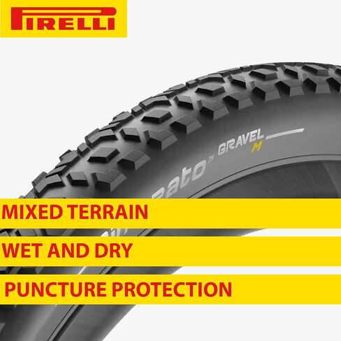 إطار دراجة Pirelli Cinturato Gravel M 45-622 (700 x 45c) - تصميم خاص بالحصى للأسطح المتنوعة - مركب SpeedGRIP لأداء فائق in Kuwait