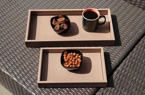 Valet Tray, Leather Tray, Elegant Key Jewelry Organizer, Desktop Organizer, Serving Tray, Yacht Accessories (Matte Camel, Large) in Saudi Arabia