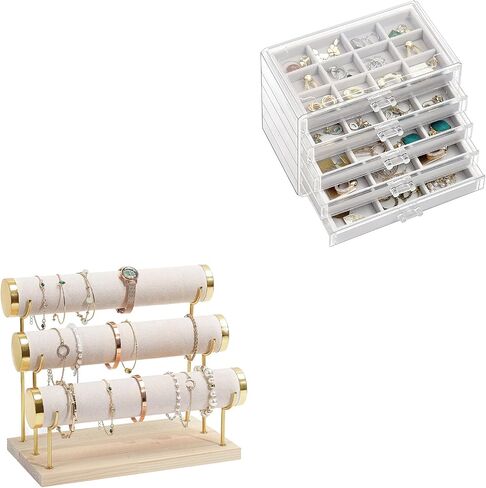 ProCase Earring Organiser Jewellery Organizer Box Bundle with Detachable Bracelet Holder Stand in Saudi Arabia