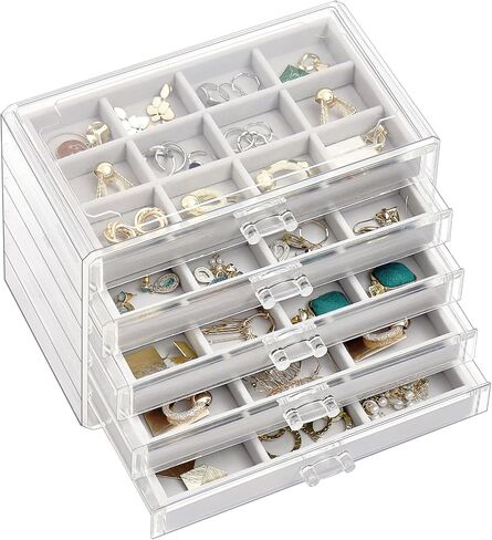 ProCase Earring Organiser Jewellery Organizer Box Bundle with Detachable Bracelet Holder Stand in Saudi Arabia
