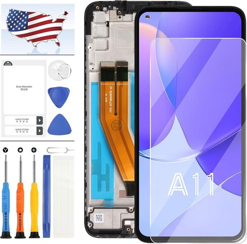 for Samsung A11 Screen Replacement [US Version] for Samsung Galaxy A11 LCD SM-A115U S115DL A115A A115W Display Touch Screen Digitizer Assembly Kit +Tools (Not A115F A115M) (Black no Frame, 161.5MM) in Saudi Arabia