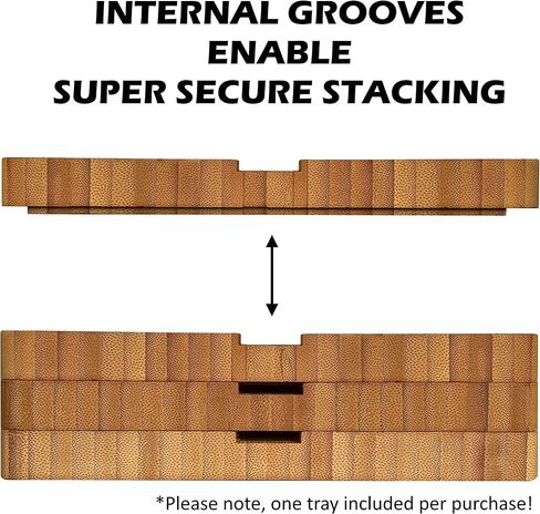 Zero Mass Stackable Bamboo Storage Tray for Apple Watch Bands (Stores 7+, Wood) (Compact) in Saudi Arabia