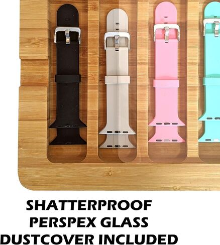 Zero Mass Stackable Bamboo Storage Tray for Apple Watch Bands (Stores 7+, Wood) (Compact) in Saudi Arabia