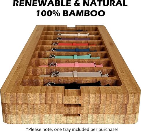 Zero Mass Stackable Bamboo Storage Tray for Apple Watch Bands (Stores 7+, Wood) (Compact) in Saudi Arabia