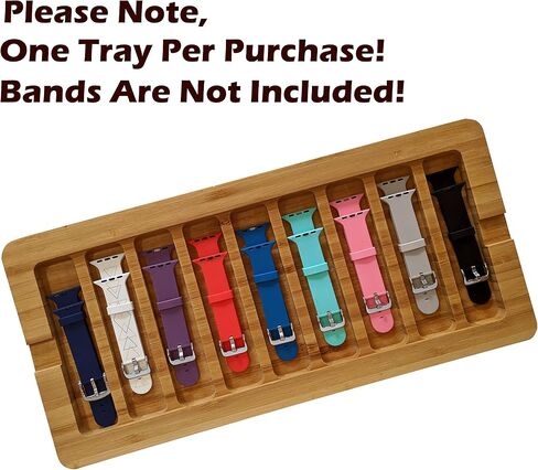 Zero Mass Stackable Bamboo Storage Tray for Apple Watch Bands (Stores 7+, Wood) (Compact) in Saudi Arabia