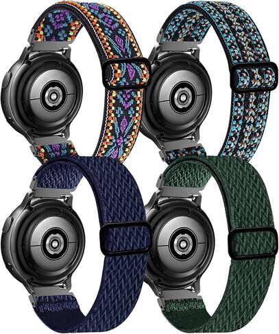 حزام مطاطي 20 مم متوافق مع ساعة Samsung Galaxy Watch 5/4/6 40 مم 44 مم/ساعة 5 Pro 45 مم/ساعة 4 كلاسيكية 42 مم 46 مم/ساعة 3 41 مم/ساعة Galaxy 42 مم/أكتيف 40 مم/أكتيف 2 40 44 مم، حزام نايلون للرجال والنساء in Kuwait