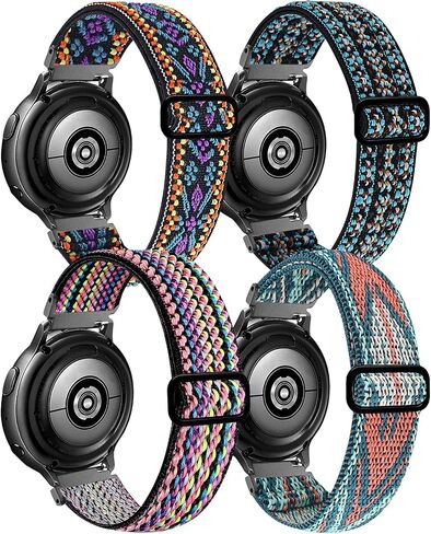 حزام مطاطي 20 مم متوافق مع ساعة Samsung Galaxy Watch 5/4/6 40 مم 44 مم/ساعة 5 Pro 45 مم/ساعة 4 كلاسيكية 42 مم 46 مم/ساعة 3 41 مم/ساعة Galaxy 42 مم/أكتيف 40 مم/أكتيف 2 40 44 مم، حزام نايلون للرجال والنساء in Kuwait