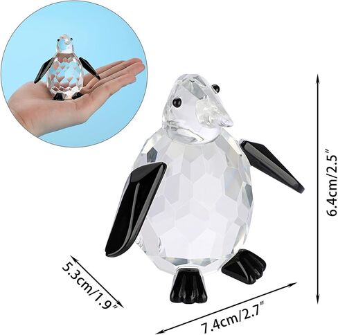 تماثيل البطريق الكريستالية من ownmy، زخارف من الزجاج الشفاف على شكل البطريق الحيواني، قطعة مركزية على سطح الطاولة لغرفة المعيشة والمكتب المنزلي in Kuwait