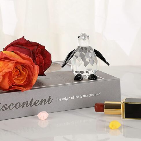 تماثيل البطريق الكريستالية من ownmy، زخارف من الزجاج الشفاف على شكل البطريق الحيواني، قطعة مركزية على سطح الطاولة لغرفة المعيشة والمكتب المنزلي in Kuwait