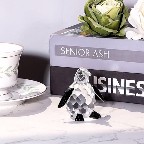 تماثيل البطريق الكريستالية من ownmy، زخارف من الزجاج الشفاف على شكل البطريق الحيواني، قطعة مركزية على سطح الطاولة لغرفة المعيشة والمكتب المنزلي in Kuwait