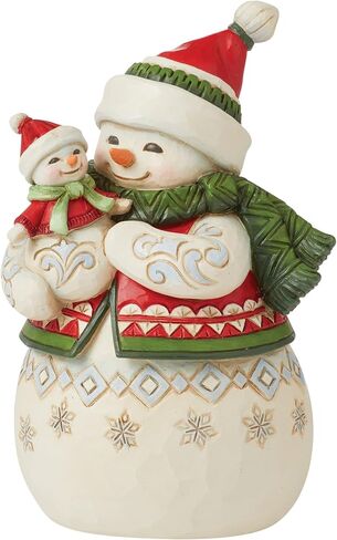 Enesco Jim Shore Heartwood Creek Snowmom and Snowbaby Hugging Pint-Sized Figurine, 4.9 Inch, Multicolor in Saudi Arabia