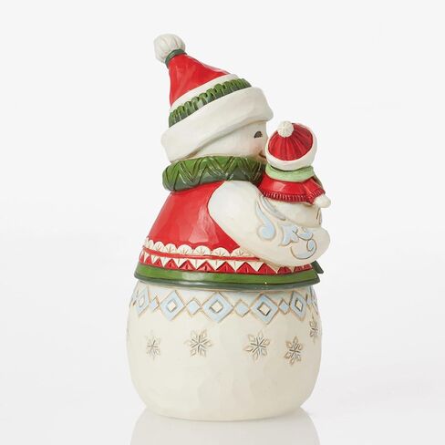 Enesco Jim Shore Heartwood Creek Snowmom and Snowbaby Hugging Pint-Sized Figurine, 4.9 Inch, Multicolor in Saudi Arabia