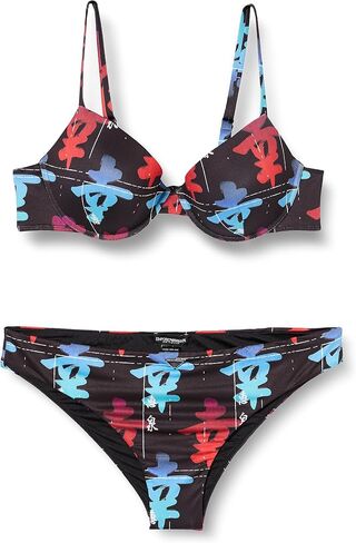 Emporio Armani Women's Standard Dot Foil Lycra Sculpture Bra and Brief Bikini in Saudi Arabia
