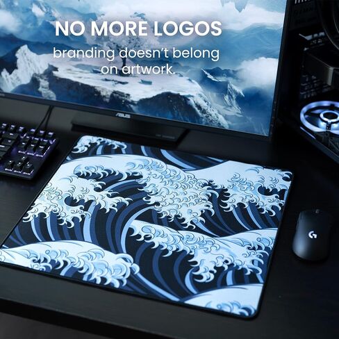 Locus Kurai Pastel XL Japanese Style Gaming Mouse Pad/Desk Mat - Large, Wide (XLarge) Artisanal Mousepad, Durable Hybrid Textured Surface | 18x16 Inch / 450x400mm [3mm Thick] in Saudi Arabia