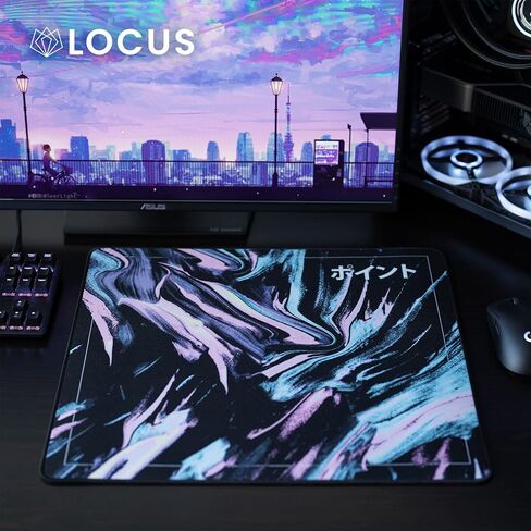 Locus Kurai Pastel XL Japanese Style Gaming Mouse Pad/Desk Mat - Large, Wide (XLarge) Artisanal Mousepad, Durable Hybrid Textured Surface | 18x16 Inch / 450x400mm [3mm Thick] in Saudi Arabia