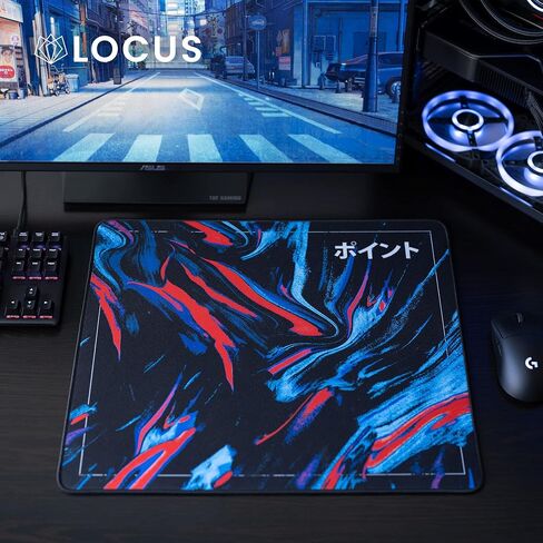 Locus Kurai Pastel XL Japanese Style Gaming Mouse Pad/Desk Mat - Large, Wide (XLarge) Artisanal Mousepad, Durable Hybrid Textured Surface | 18x16 Inch / 450x400mm [3mm Thick] in Saudi Arabia