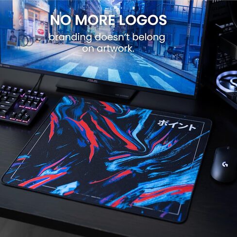 Locus Kurai Pastel XL Japanese Style Gaming Mouse Pad/Desk Mat - Large, Wide (XLarge) Artisanal Mousepad, Durable Hybrid Textured Surface | 18x16 Inch / 450x400mm [3mm Thick] in Saudi Arabia