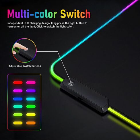Large Gaming Mouse Pad with Cloud Wrist Rest for Keyboard and Mouse, Extened Large RGB Gaming Mouse Pad with 7 Colors LED Light, Light Up Mouse Pad for Gaming, Desks, PC, Office(Pink) in Saudi Arabia