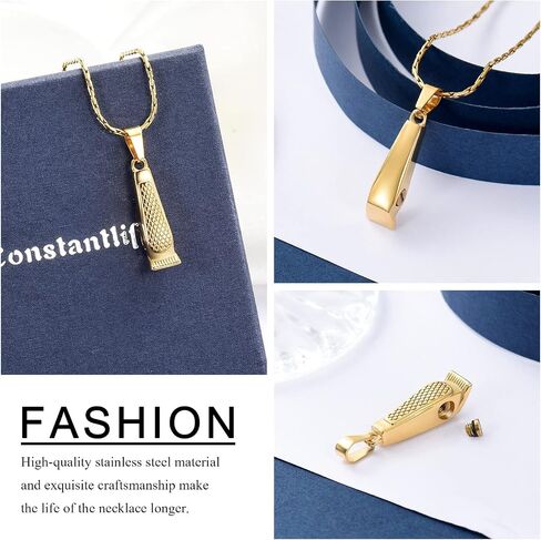 constantlife Cremation Jewelry Hair Clipper Memorial Necklace for Ashes Memorial Urn Pendant 316L Stainless Steel Keepsake for Men in Saudi Arabia