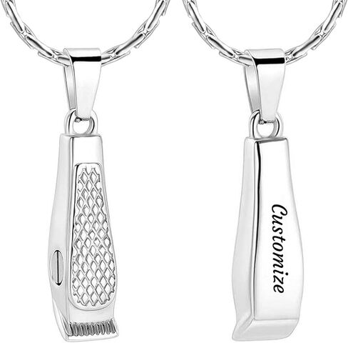constantlife Cremation Jewelry Hair Clipper Memorial Necklace for Ashes Memorial Urn Pendant 316L Stainless Steel Keepsake for Men in Saudi Arabia