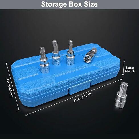 XZN Triple Square Spline Bit Socket Set, Premium S2 and Cr-V Steel | 10-Piece M4 - M18 Set | Enhanced Storage Case… in Saudi Arabia
