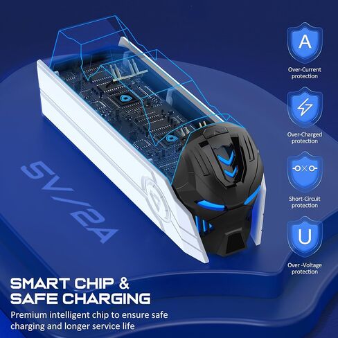 PS5 Controller Charger Station for PlayStation 5 Dualsense Controllers - LED Dual Charger Dock PS5 Controller Charging Station Accessories for PlayStation 5 Faceplates DualSense Edge - Black in Saudi Arabia