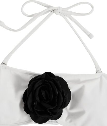 Floerns Women's Appliques Color Block Swimsuit Halter Top Tie Thong 2 Piece Bikini Sets in Saudi Arabia