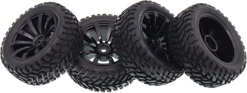 4PCS Treehobby OD 2.99" (76mm x 30mm) Rubber RC Wheel 12mm Hex Hub Wheels and Tires Set Compatible with 1/10 On Road Racing Car,Touring Car in Saudi Arabia