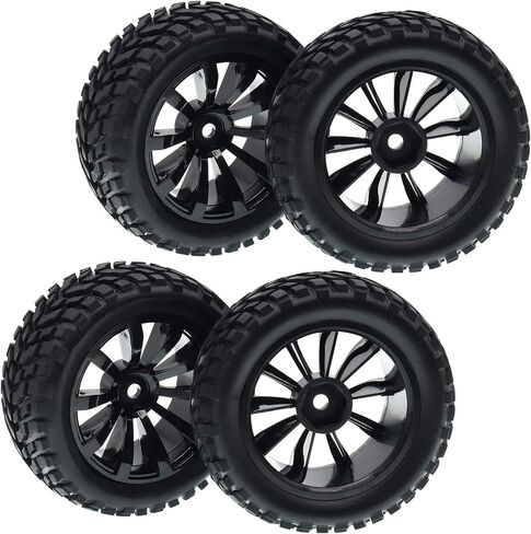 4PCS Treehobby OD 2.99" (76mm x 30mm) Rubber RC Wheel 12mm Hex Hub Wheels and Tires Set Compatible with 1/10 On Road Racing Car,Touring Car in Saudi Arabia