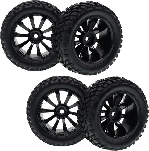 4PCS Treehobby OD 2.99" (76mm x 30mm) Rubber RC Wheel 12mm Hex Hub Wheels and Tires Set Compatible with 1/10 On Road Racing Car,Touring Car in Saudi Arabia