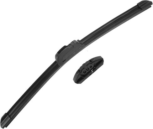 ACROPIX 17inch Silicone Front Window Windshield Wiper Blade Left Driving All Season with Adapter for Side Pin 4.8mm / 6.3mm / 6mm Black - Pack of 1 in Saudi Arabia