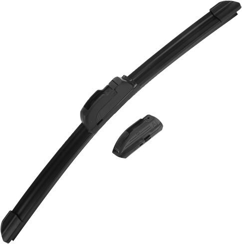 ACROPIX 17inch Silicone Front Window Windshield Wiper Blade Left Driving All Season with Adapter for Side Pin 4.8mm / 6.3mm / 6mm Black - Pack of 1 in Saudi Arabia