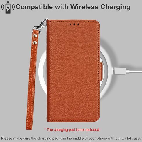 Bocasal Wallet Case for iPhone 15 Pro Max 5G, Genuine Leather Support Wireless Charging RFID Blocking Flip Case Card Slots Holder, Kickstand Book Folding Folio Cover with Wrist Strap 6.7 Inch (Black) in Kuwait