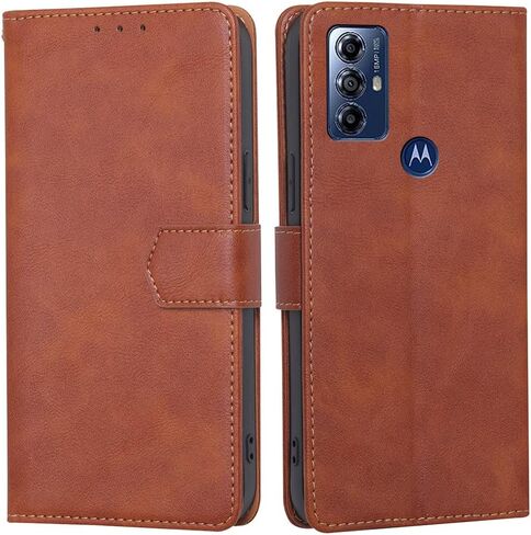 for Moto G Play 2023 Wallet case,PU Leather Flip Folio Case with Card Holder RFID Blocking Kickstand Shockproof Phone Cover for Motorola Moto G Play 2023 Case 6.5inch (Brown) in Saudi Arabia