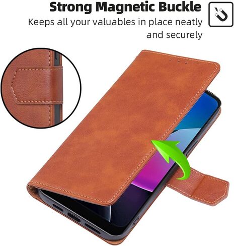 for Moto G Play 2023 Wallet case,PU Leather Flip Folio Case with Card Holder RFID Blocking Kickstand Shockproof Phone Cover for Motorola Moto G Play 2023 Case 6.5inch (Brown) in Saudi Arabia