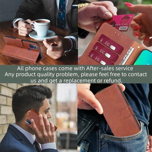 for Moto G Play 2023 Wallet case,PU Leather Flip Folio Case with Card Holder RFID Blocking Kickstand Shockproof Phone Cover for Motorola Moto G Play 2023 Case 6.5inch (Brown) in Saudi Arabia
